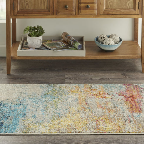 2' X 4' Sealife Abstract Power Loom Non Skid Area Rug